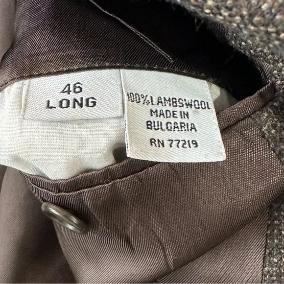 Vintage Joseph & Feiss 46L Lambswool Sports Coat Brown Grey 2-Button Men’s Wool - Picture 11 of 11